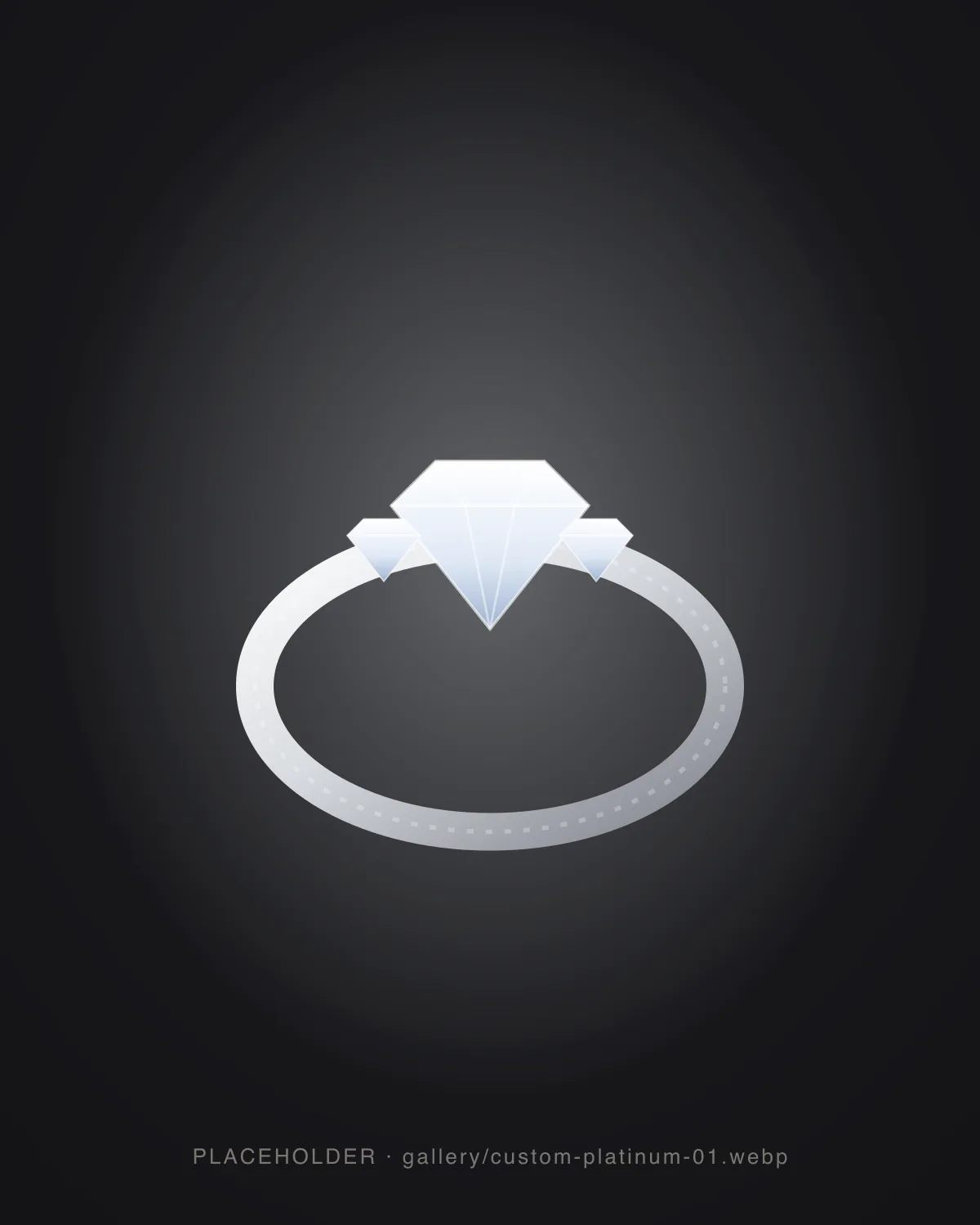 Anillo de tres piedras a medida